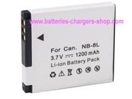 CANON NB-8LH digital camera battery replacement (Li-ion 1200mAh)
