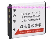 CASIO NP-110DBA digital camera battery replacement (Li-ion 1600mAh)