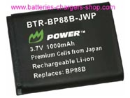 SAMSUNG BP88B digital camera battery replacement (Li-ion 1000mAh)