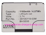 HTC Iolite 100 PDA battery replacement (Li-ion 1100mAh)