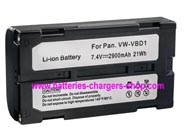 PANASONIC VW-VBD1E camcorder battery/ prof. camcorder battery replacement (Li-ion 2900mAh)