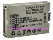 CANON BP-110 camcorder battery/ prof. camcorder battery replacement (Li-ion 1700mAh)